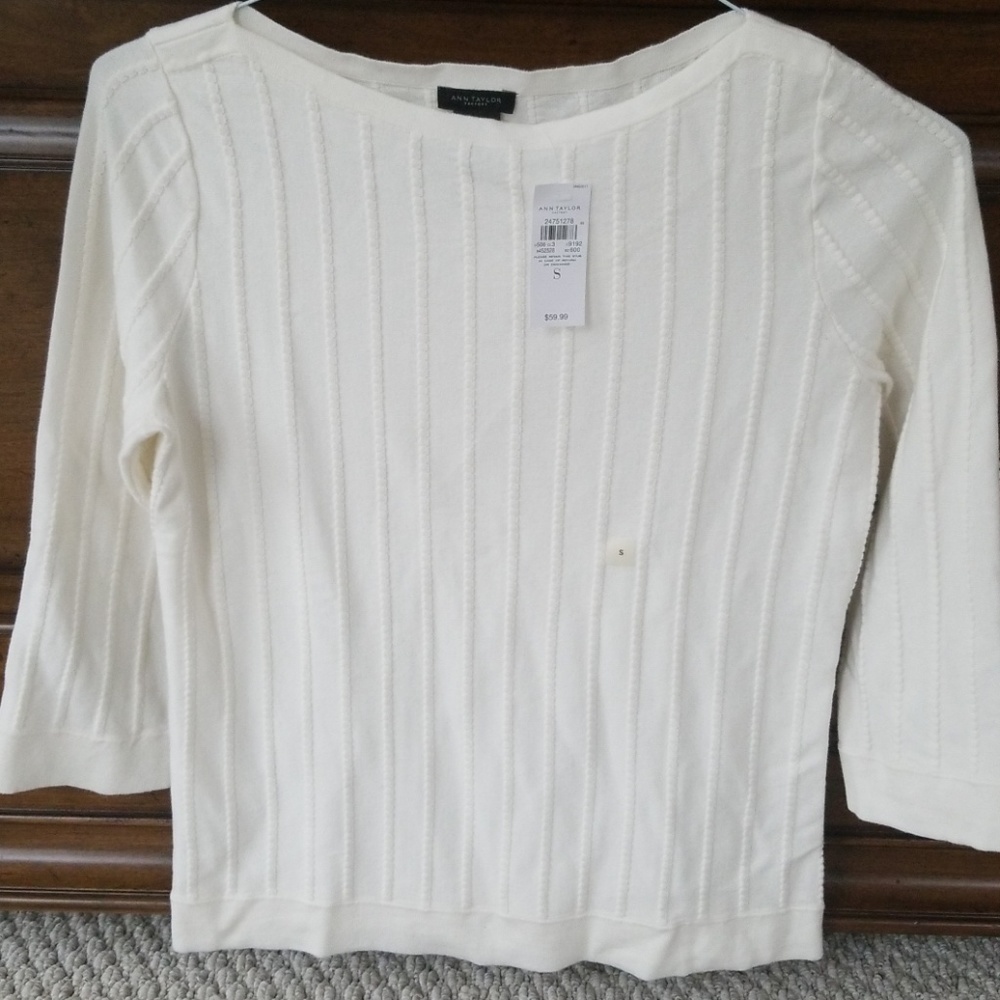 NWT Ann Taylor White Sweater